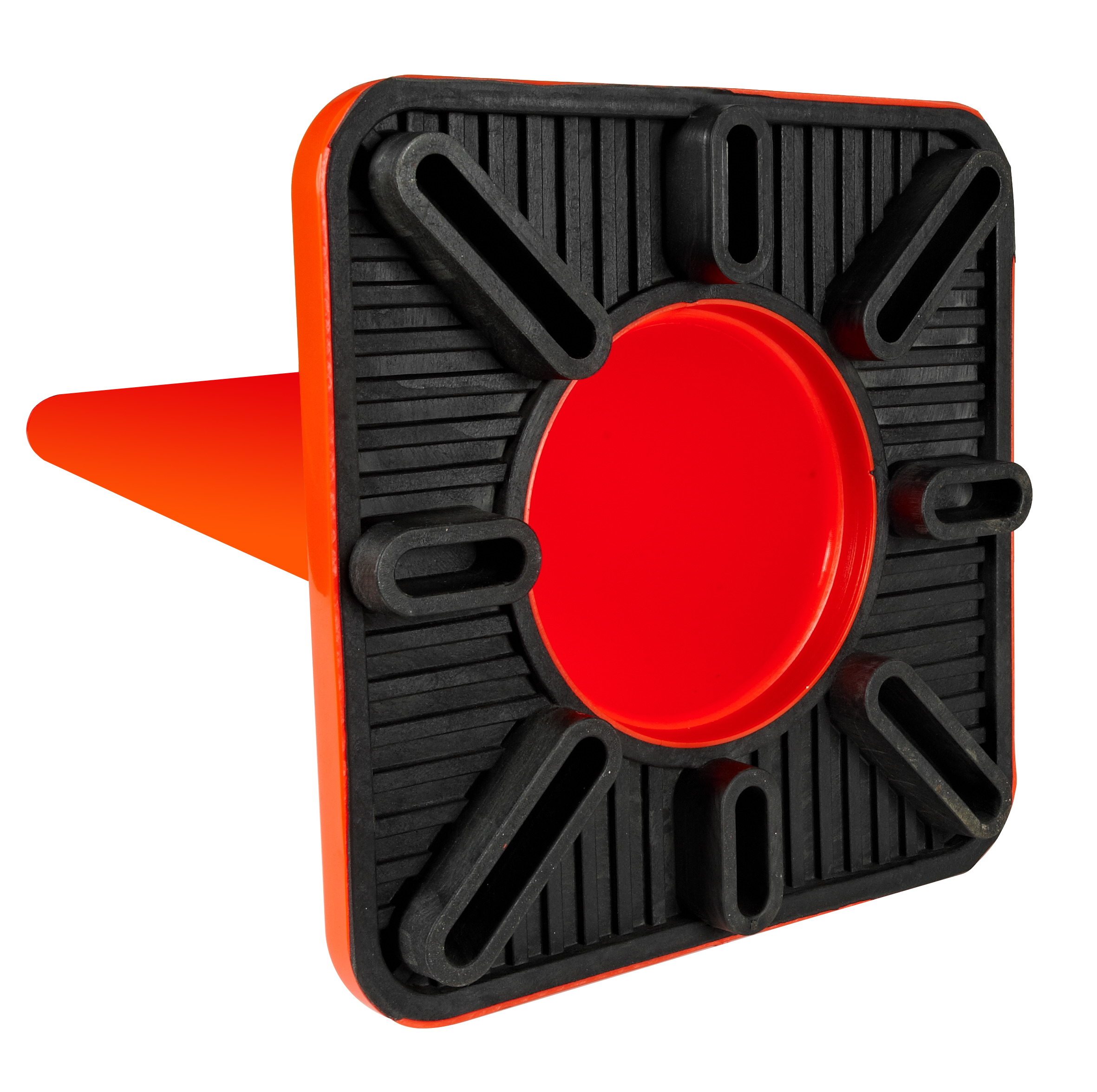 RC700D-4 28' SLIM HEAVY DUTY SOLID ORANGE BASE PVC TRAFFIC CONE